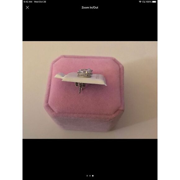 New~2.18 Ct. Pear Cut Rope Texture Frame Sim Diamond Stud Earrings~.925SS - Picture 3 of 3